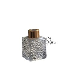 Δοχείο για diffuser τετράγωνο σκαλιστό βιδωτό 50ml (με καπάκι και τάπα)