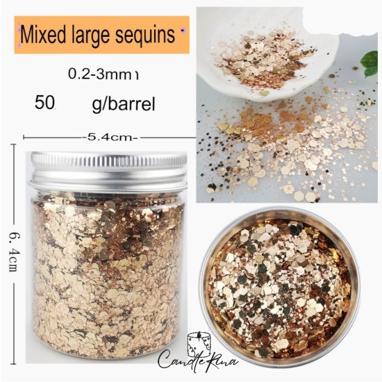 Glitter χρώμα της άμμου ανάμεικτο 50gr