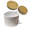 Γυάλινο Ποτήρι 205ml άσπρο με καπάκι bamboo, φ 8.2 x 5.8 cm (12ΑΔΑ) 2,60/τμχ 55600