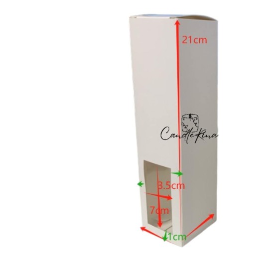Κουτί συσκευασίας για diffuser 50ml άσπρο 5.5x5.5x21cm με παράθυρο.