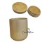 Γυάλινο Ποτήρι 260ml χρυσό με καπάκι bamboo, φ 7.4 x 8 cm 