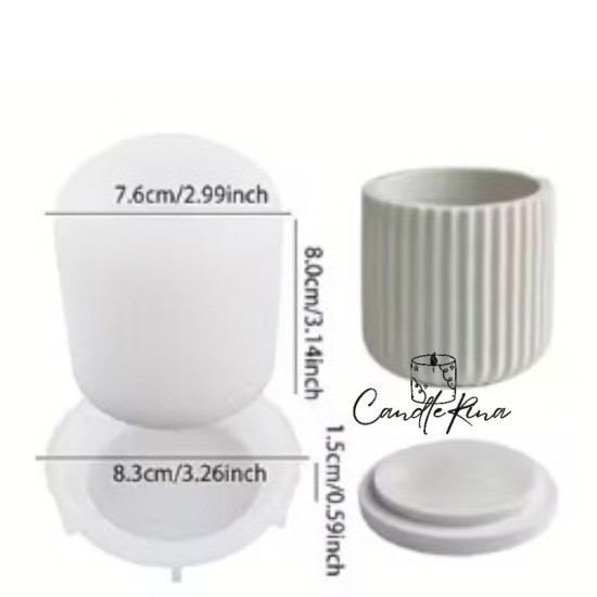 Καλούπι σιλικόνης δοχείο1 με καπάκι