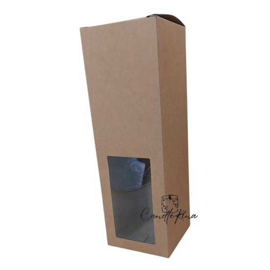 Κουτί συσκευασίας για diffuser 100ml kraft 7x7x21cm με παράθυρο.