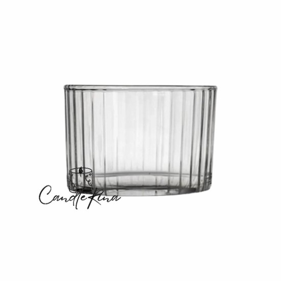 Γυάλινο Ποτήρι 205ml ριγέ, φ 8.2 x 5.8 cm