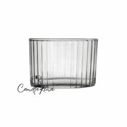 Γυάλινο Ποτήρι 205ml ριγέ, φ 8.2 x 5.8 cm (12ΑΔΑ) 0,75/τμχ 55660